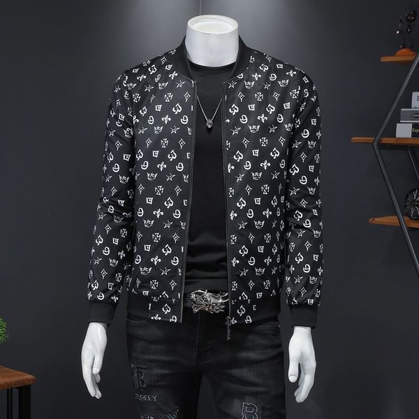 

fashion jacket spring 2021 men's baseball collar brand trend leisure youth, Black;brown