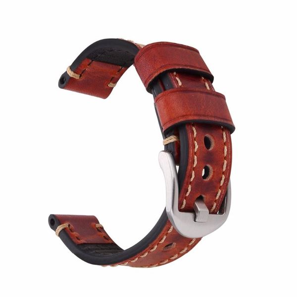 

watch bands eache special offer genuine leather strap for p 18mm with silver stainless steel buckle, Black;brown