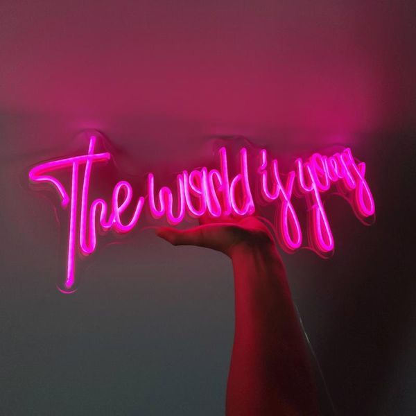 

other lighting bulbs & tubes customized luminous led flexible neon light world is your wall background hanging party decoration gift persona