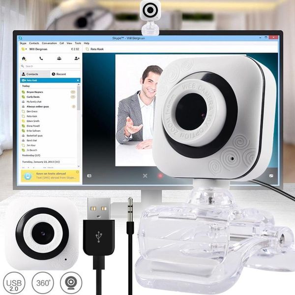 

webcams webcam usb computer camera video recording web cam with microphone 360 rotating