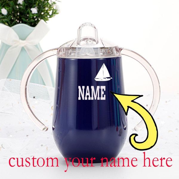 

water bottles customize logo stainless steel double wall insulated feeding bottle sippy cup with handle for baby kids drinking
