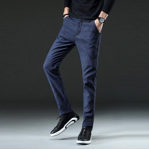 

brand slim fit chinos women pants trousers casual chino business fashion leisure elastic straigh male, Black