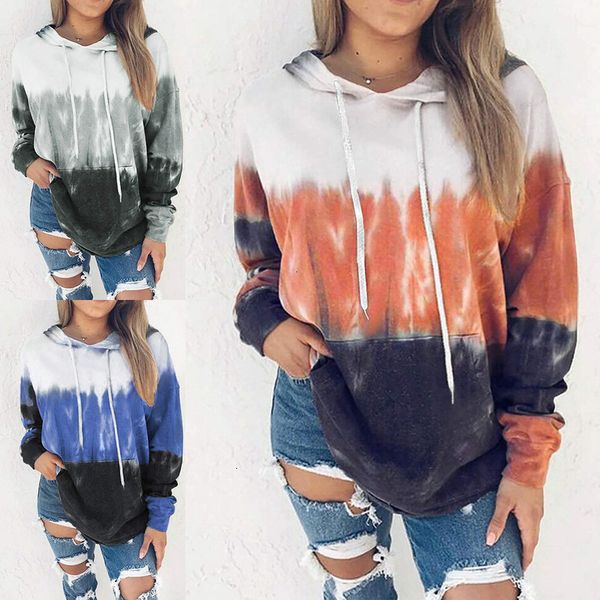 

women's gradient carney printed hooded long sve sweater, Black