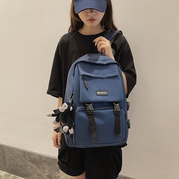 

backpack girl harajuku kawaii women waterproof cute school bag pin badge lady nylon student book female bags trendy