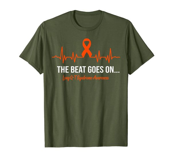 

Heartbeat The Beat Goes On Long Q-T Syndrome Awareness Faith T-Shirt, Mainly pictures
