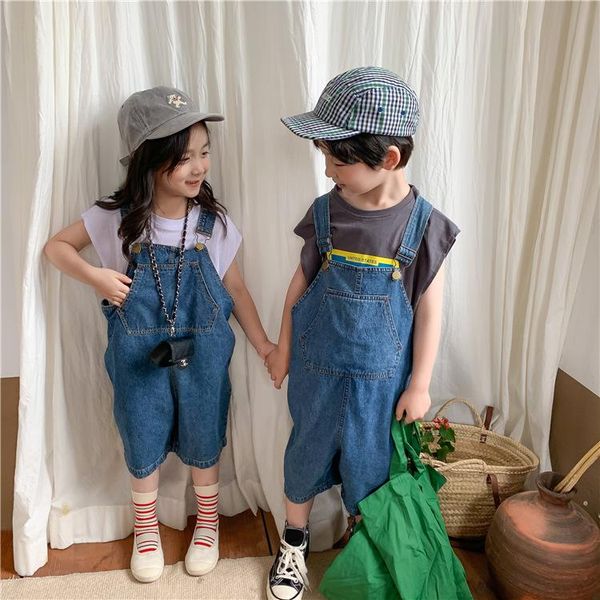 

jumpsuits 2021 summer arrival girls fashion denim overalls kids jumpsuit, Blue