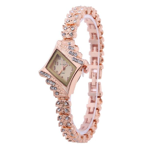

wristwatches king girl women's luxury rhinestone bracelet retro dress diamond alloy fashion watch, Slivery;brown
