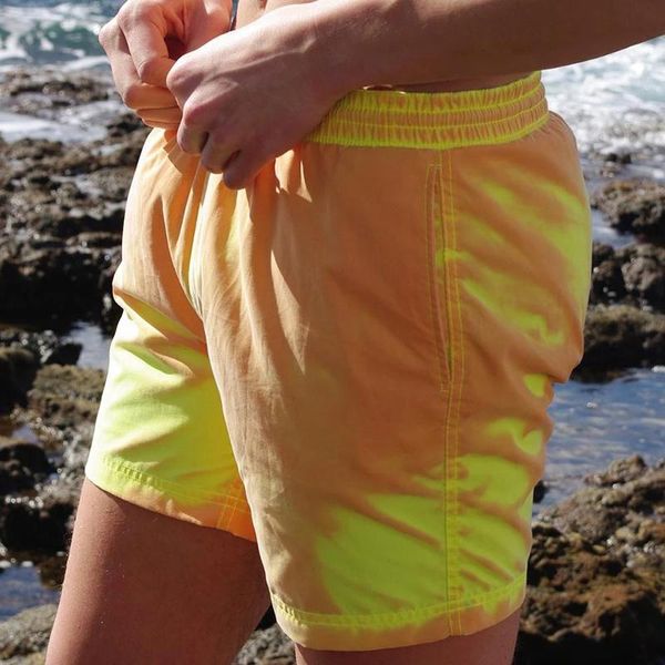 

men's shorts 2021 beach men amazing color changing for swim male fashion drawstring, White;black