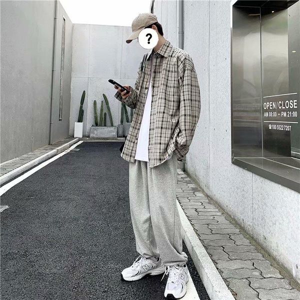 

men's casual shirts ruihuo plaid for men clothing 2021 fashion long sleeve shirt harajuku mens slim fit -2xl, White;black
