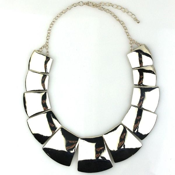 

chokers silver geo necklace, Golden;silver
