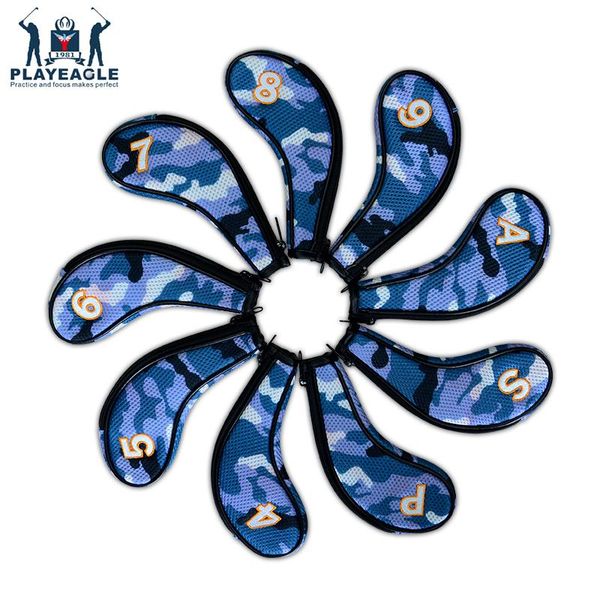 

golf training aids 9pcs/set iron covers zipper light weight asp number 4-9 club head protector accessories