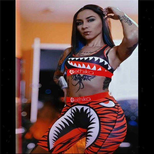 

popular womens tracksuits ethika women set summer beach printing tank and shorts suit 2 pieces sporty outfits, Gray