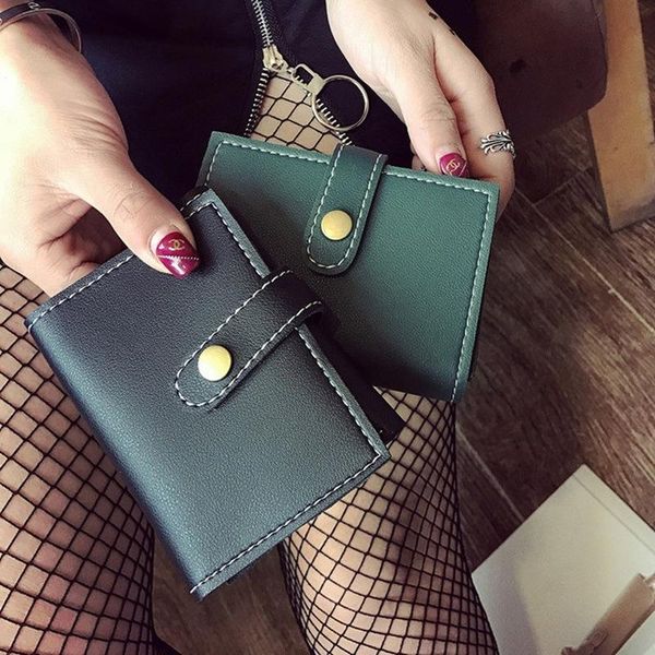 

wallets women's short small wallet card holder bolso mujer slim women purse cases coin purses, Red;black