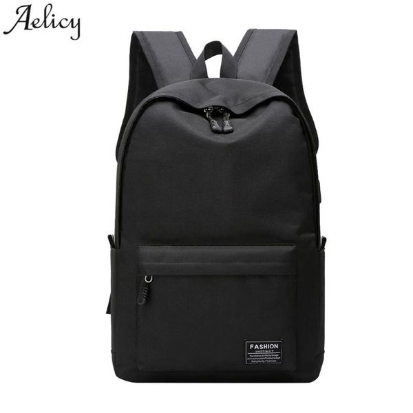 

backpack aelicy bag women men canvas business computer student school bags outdoor travel with usb