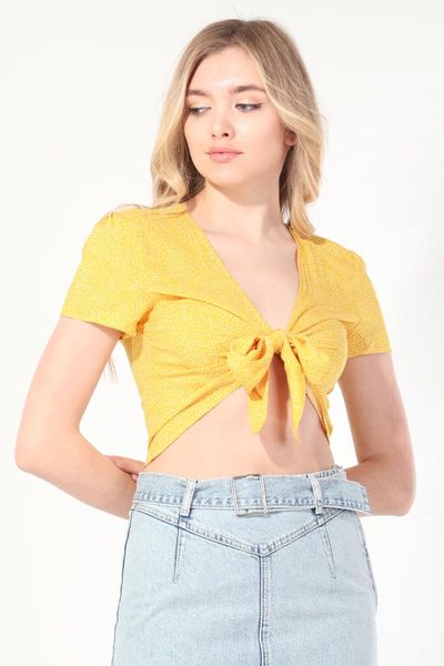 

women's blouses & shirts yellow polka dot gusset bluz, White