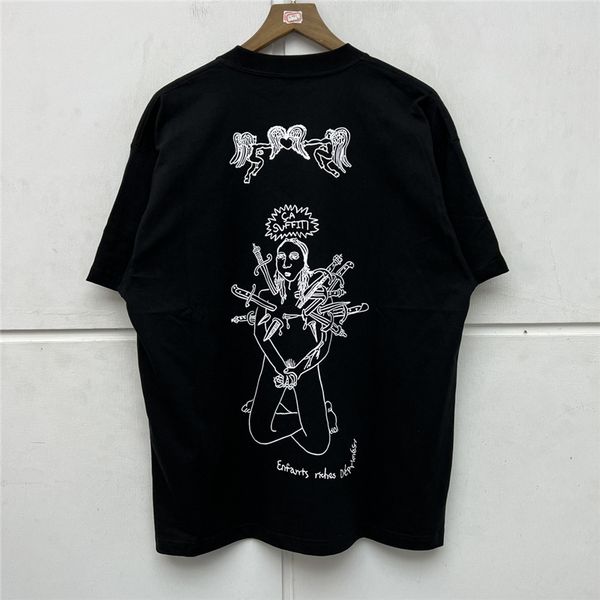 

22ss oversized t-shirt men women t shirt streetwear tees, White;black
