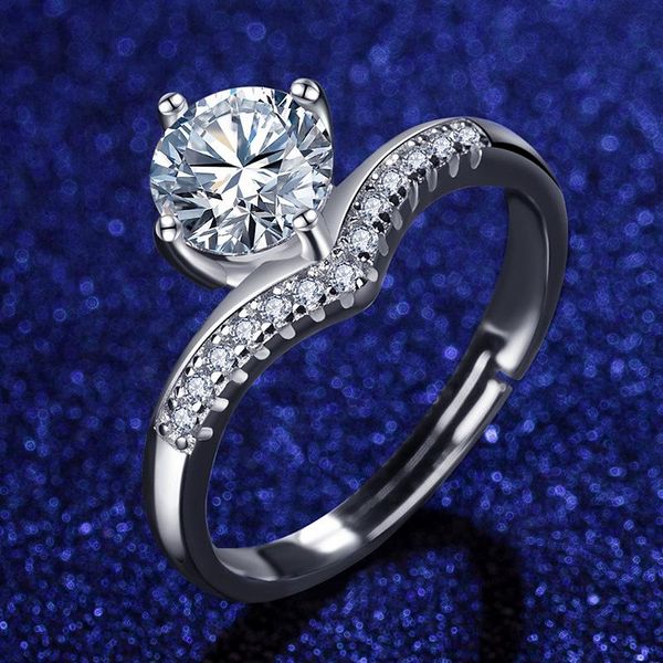 

cluster rings ring vintage jewelry sterling silver wedding moissanite for women 925 customized, Golden;silver