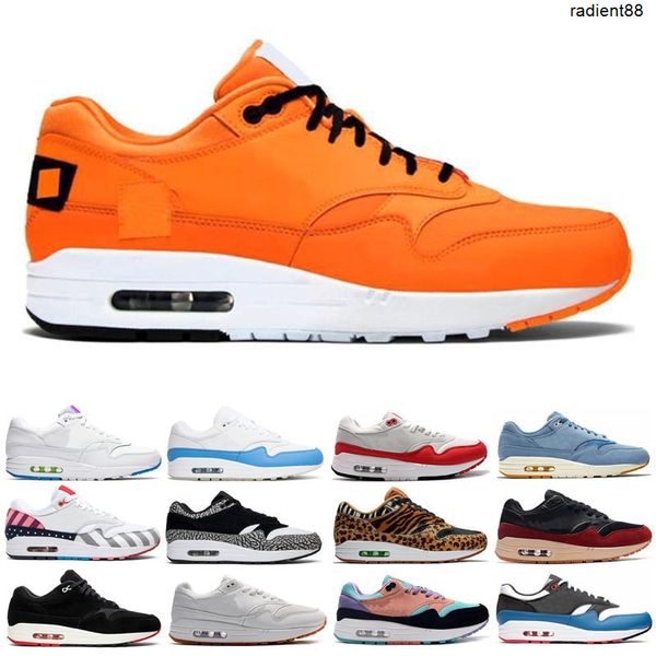 

1 1s men women running shoes patch jewel bred orange university blue mens womens outdoor breathable sports 5.5-11