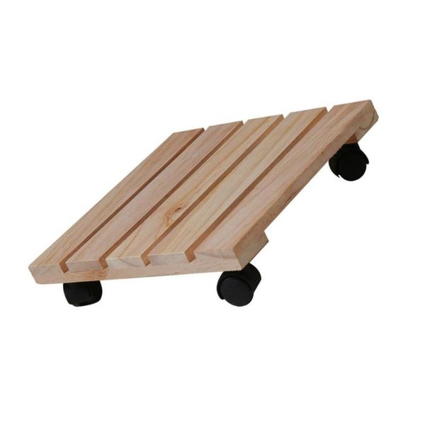 

1pc movable flowerpot tray universal wheel base wooden holding planters & pots