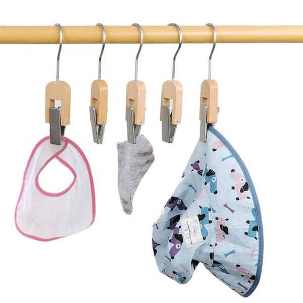 

hangers & racks 4pcs clothing portable anti slip laundry hook windproof wooden wardrobe home travel storage multifunctional boot hanging bed