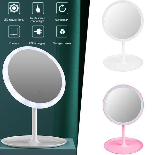 

multi-function makeup mirror led touch luminous table portable beauty for desk cosmetic compact mirrors1