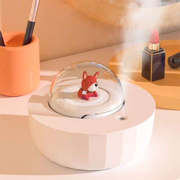 

humidifiers cute pet 300ml air humidifier portable crystal humidificador wireless aroma essential oil diffuser for office with led night