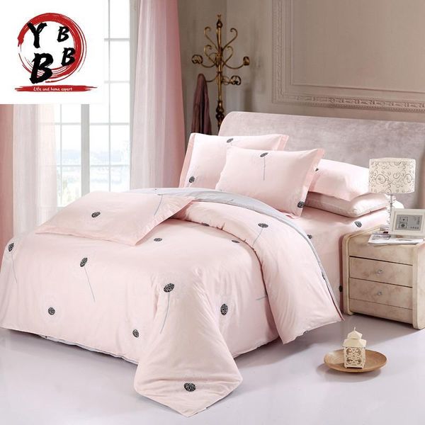 

bedding sets arrival 100% cotton sweet pink dandelion set romantic 4pcs  king size printed bedsheet pillowcase duvet cover