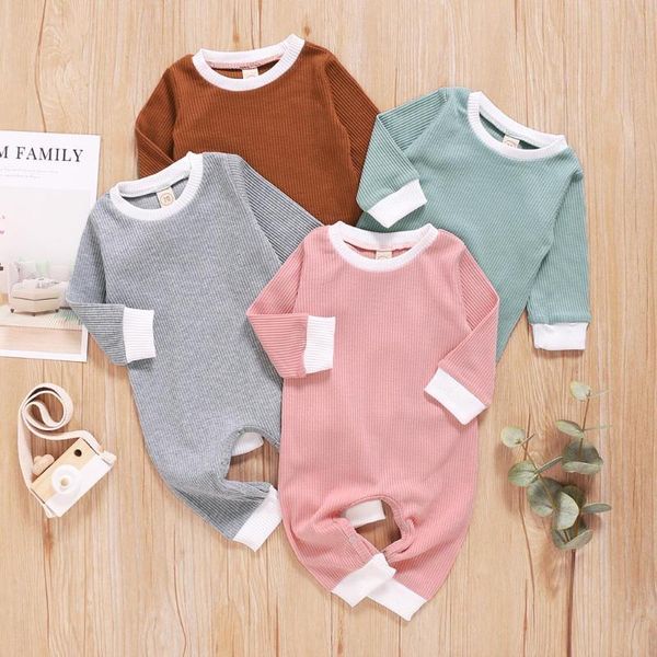 

jumpsuits born baby clothes jumpsuit infant boys girls long sleeve solid romper overalls for children, Blue