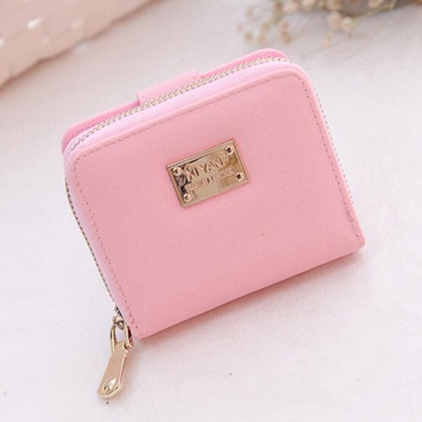 

wallets daily storage holder money zipper closure keys card pu leather fashion short wallet gift women coin purse, Red;black