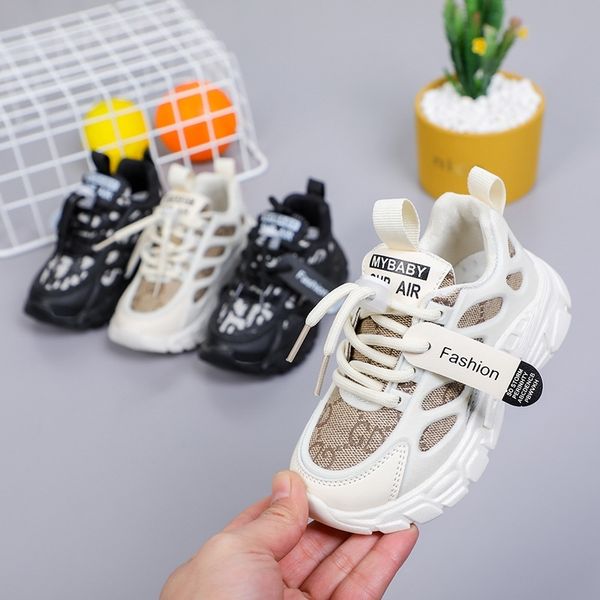 

children's net red father 2021 spring new children's sports boys' baby korean girls' shoes autumn, Black;red