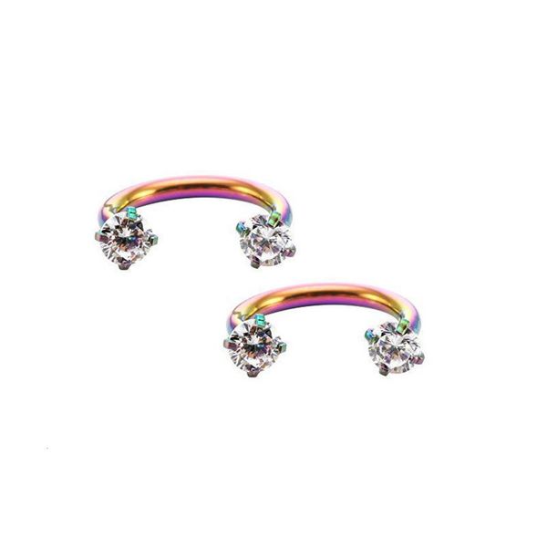 

stainless steel 3mm rod human body puncture u-shaped double zircon stainless steel zircon eyebrow