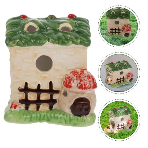 

small animal supplies 1pc ceramic hamster house nest cool sleeping bed pet