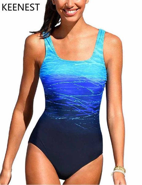 

one-piece suits keenest women professional swimsuit plus size gradient color backless swimwear set