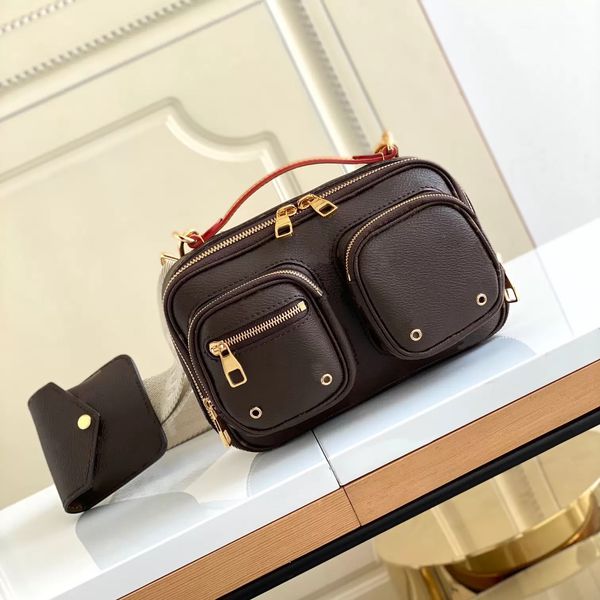 

designer bag tote utility cross body multitasking bag designer brown monograms canvas leather metal chains handbags belt strap fashion shoul