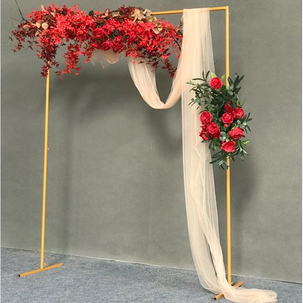 

party decoration wedding square arch metal stand stage backdrop frame artificial flowers rack balloon