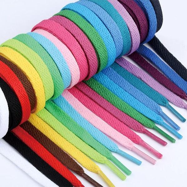 

shoes materials wholesale 500 pairs flat shoelaces 0.8cm width laces strings for running 100cm / 120cm shoelace dhl drop, Black