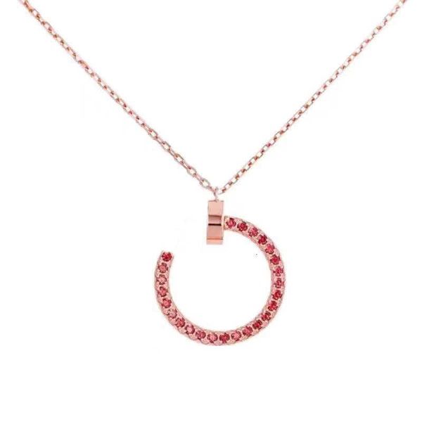 

luxury charm diamond necklace fashion clavicle nail pendant with exquisite packaging gift box, Silver