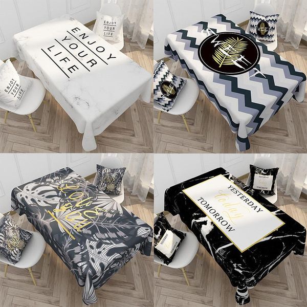 

table cloth ins waterproof tablecloth black white rectangular stain oilcloth party dining cover for home kitchen