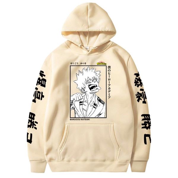 

men's hoodies & sweatshirts 2021 anime my hero academia boku no bakugou katsuki cozy pullovers sudadera felpa moletom, Black