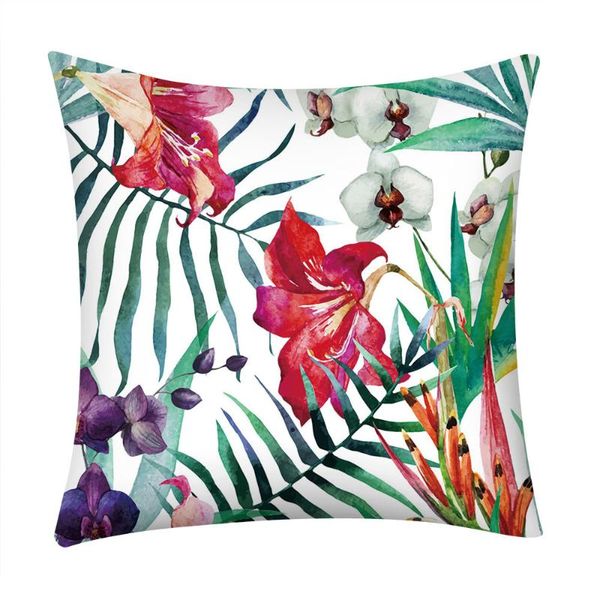 

pillow case print cover cushion polyester tropical plants sofa car pillowcase home decor
