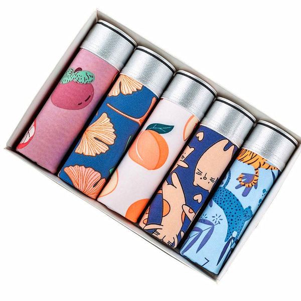 

underpants 5pcs/lots large size panties men ice silk boys underwear boxer shorts man fruit cartoon male thin mens boxers 4xl, Black;white