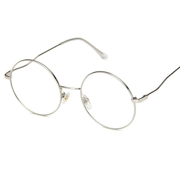 

fashion sunglasses frames retro round anti blue light metal eyeglasses frame women oversized myopia computer eye glasses men eyewear oculos, Black