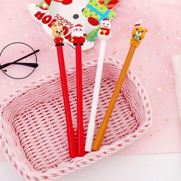 

gel pens christmas black pen cute cartoon santa clause snowman deer bear neutral