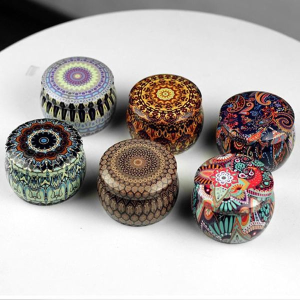 

storage bottles & jars 1pc mini cookie tin box tea pot drum-shaped retro floral can party rose home garden personality