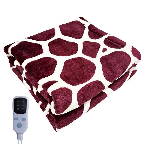 

electric heated winter blanket cozy soft flannel thermostat warmer carpet deerprint office cover blankets