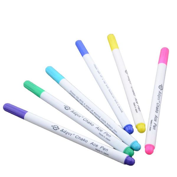 

sewing notions & tools 6pcs water erasable pens fabric markers soluble cross stitch pencil patchwork needlework for accessories arts craft, Black