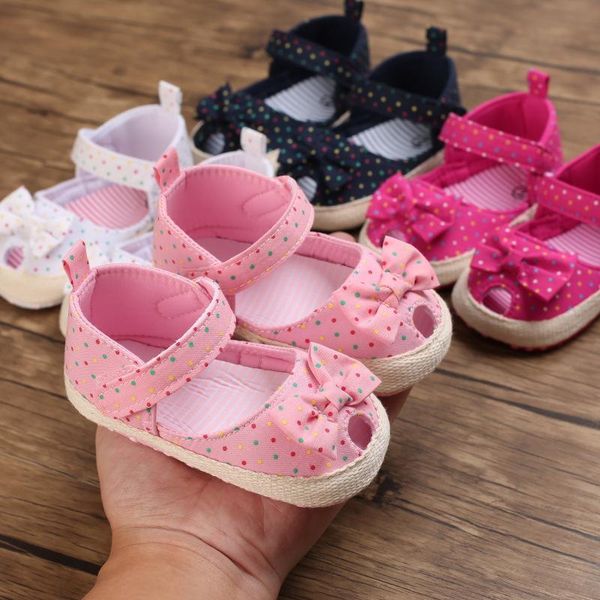 

first walkers toddler shoes kids baby bowknot printing born cloth soft sole crib