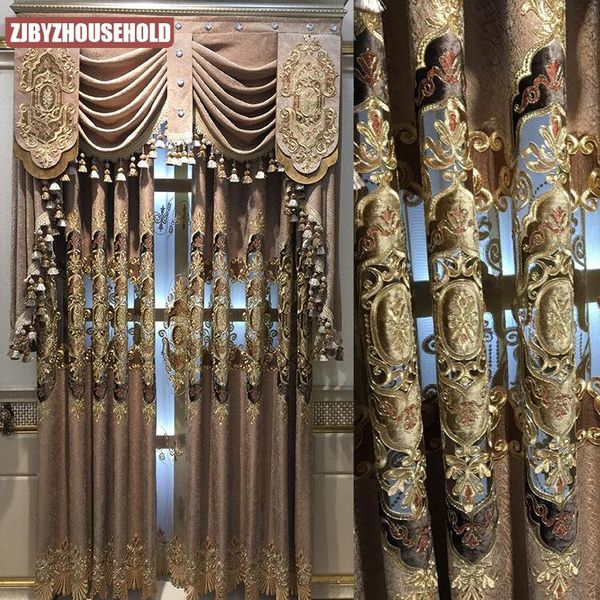

european style simple atmosphere hollow embroidered curtains for living room bedroom study blackout curtain customization & drapes