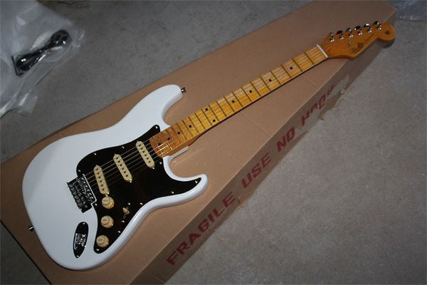 

flyoung st imitation old electric guitar white body retro color neck as old retro piano button