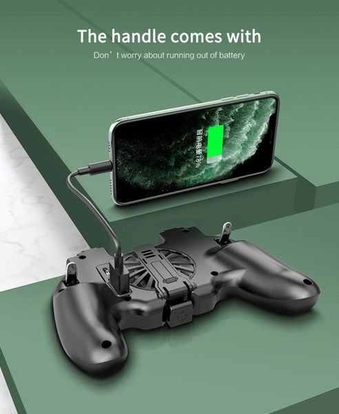 

game controllers & joysticks pubg controller phone gamepad mobile trigger l1r1 shooter joystick pad holder cooler fan with 2000/4000mah